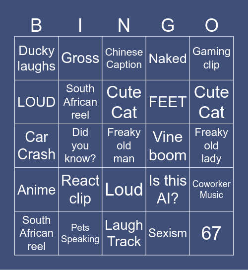 IG BINGO REELS Bingo Card