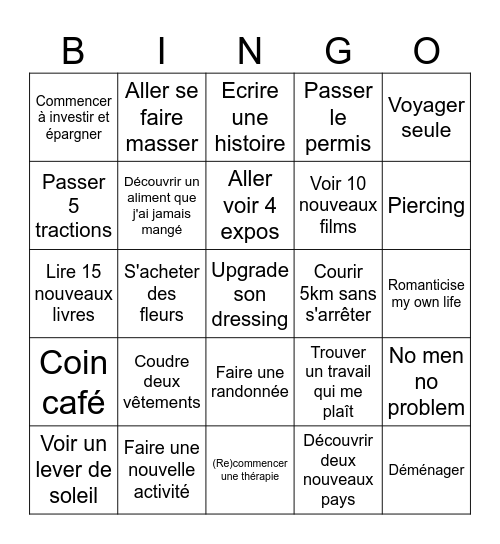 Mon bingo 2026 Bingo Card