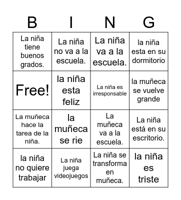 the easy live Bingo Card