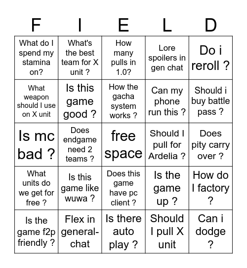 Launch day ae-general-chat bingo Card