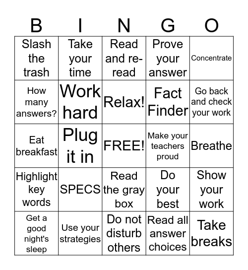 SOL Bingo Card