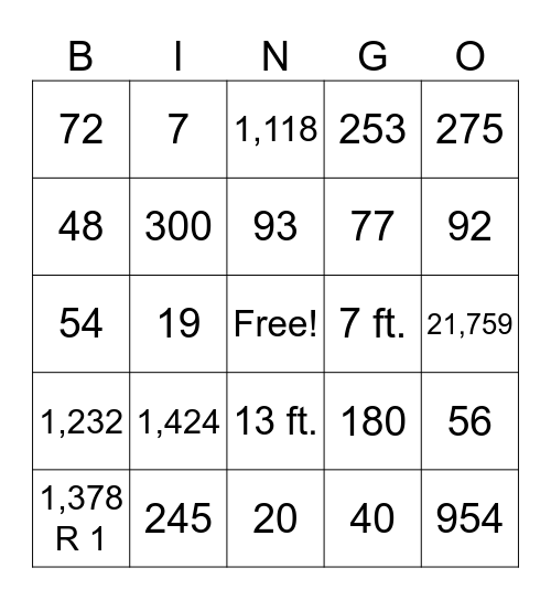 Unit 3 Review BINGO Card