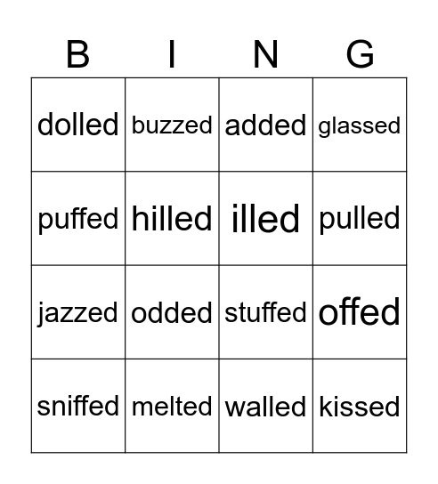 -ed Ending Bingo Card