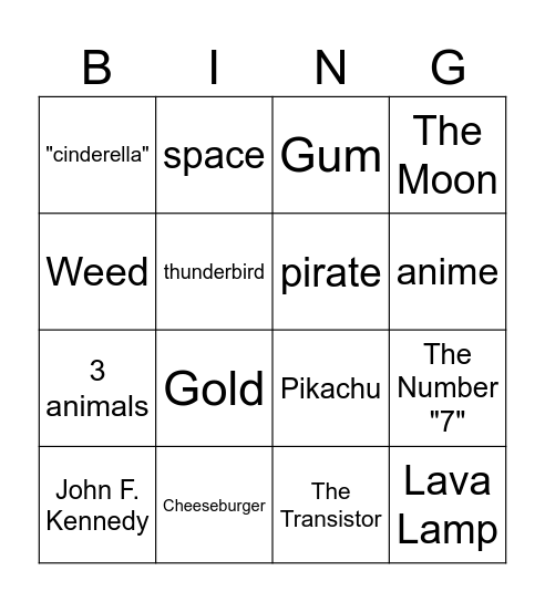Infinite Craft Bingo Card