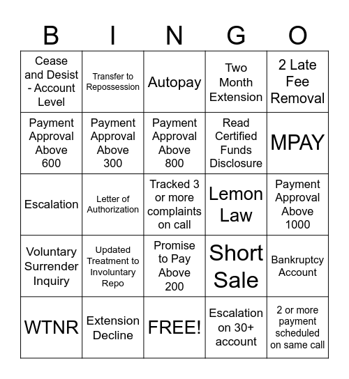 CVLC BINGO Card