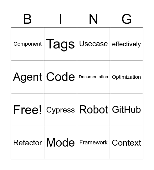 QCOP Copilot Bingo Card