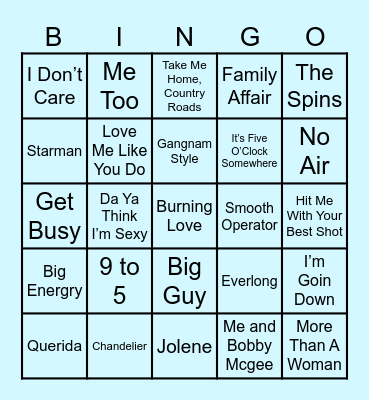Capricorn Musical Bingo Card