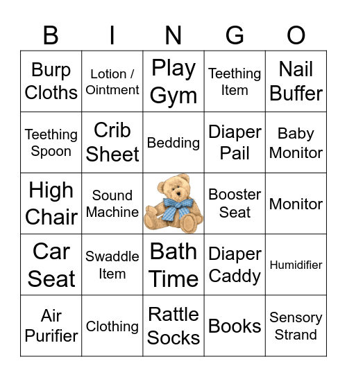 SHOWER GIFT Bingo Card