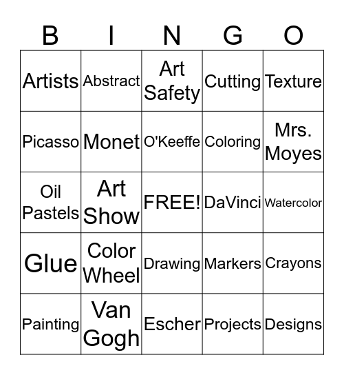 ART BINGO Card