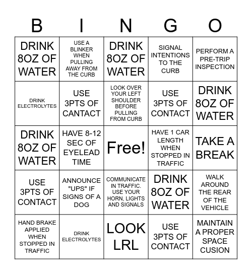 WELLNESS\SAFETY BINGO! NAME________ Bingo Card