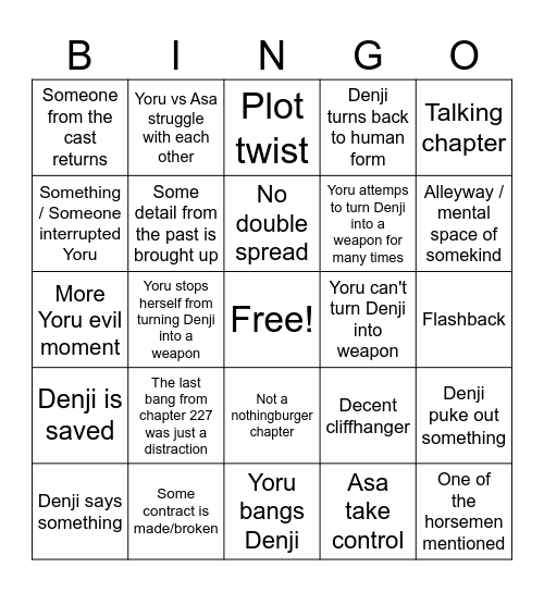 CSM chapter 228 Bingo Card