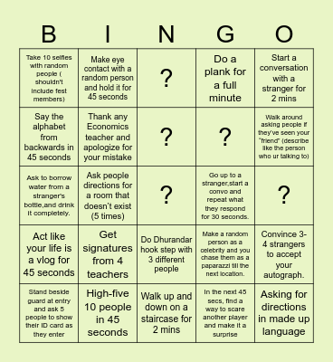 Globexia Bingo Card