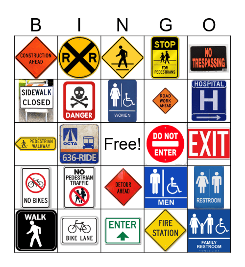 Signs in the Community Bingo Card