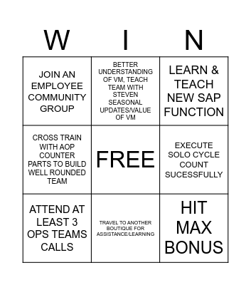Dan's Bingo Card