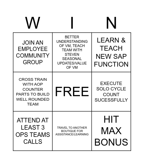 Dan's Bingo Card