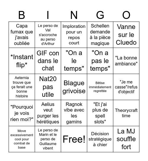 Electric Boogaloo s1 Bingo Card