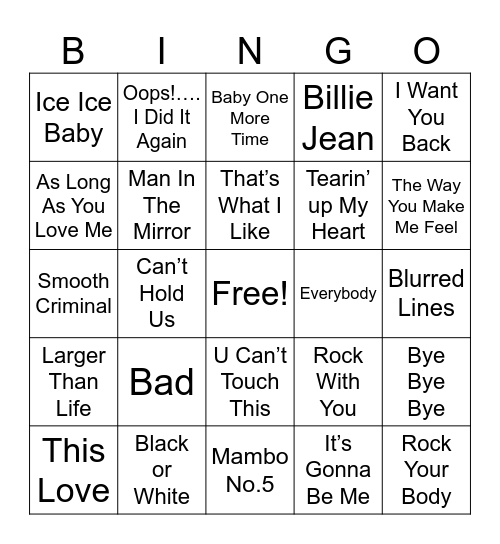 $$—-Front Row #2—$$ Bingo Card