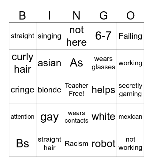 class Bingo Card