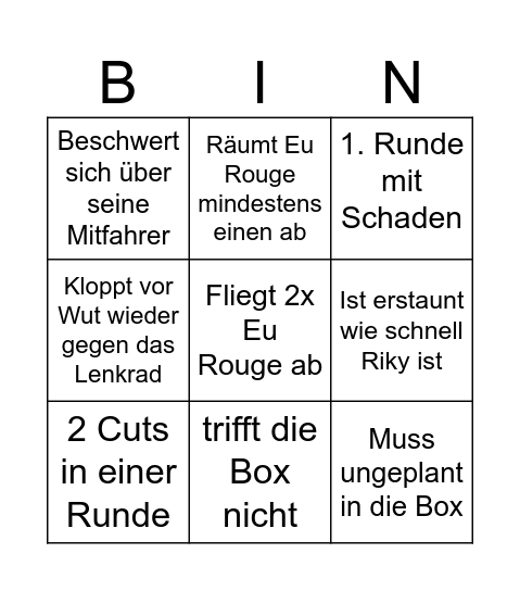 Content auf Spa by SBR Bingo Card