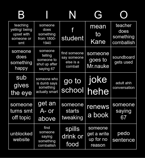 next week lol Bingo Card