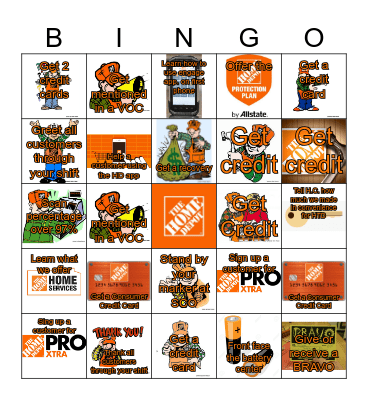 HOME DEPOT Bingo Card