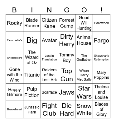 MOVIE Bingo Card