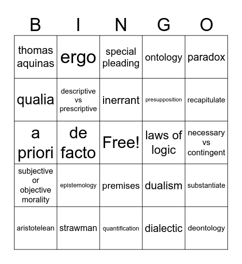 Phil Bro Bingo Card