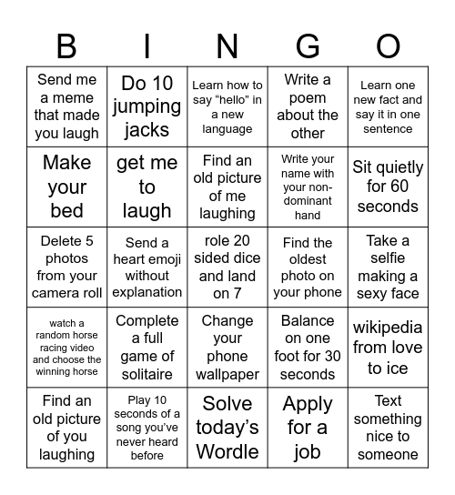 Lockout Bingo Card