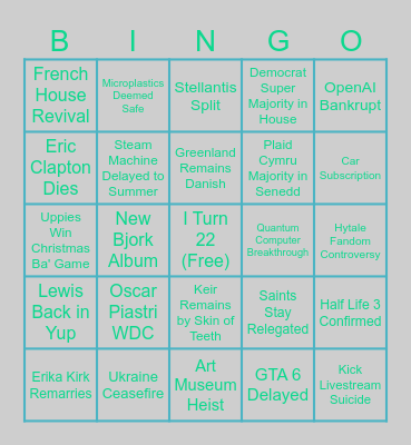 2026 Bingo Card