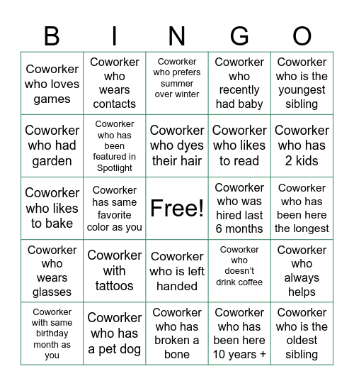 Outreach Bingo Card