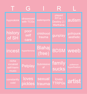 transfem bingo Card