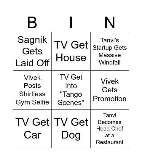 Sagnik's 2026 Bingo Card