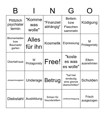 Hilf Mir! Bingo Card