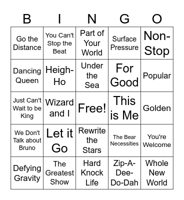 Wicked Bingo Card