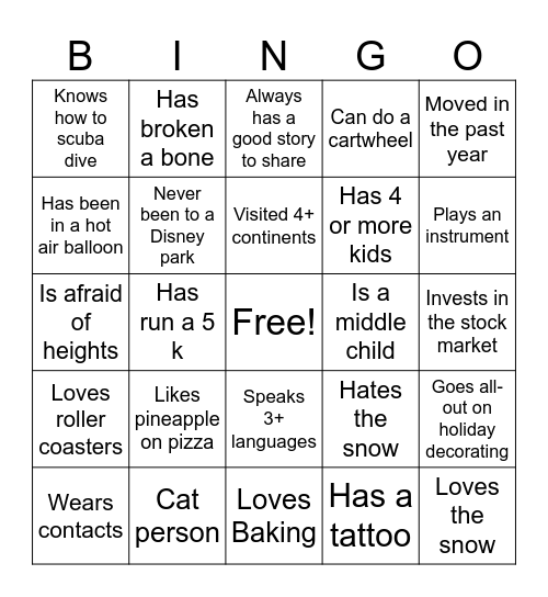 Coworker Bingo Card