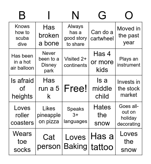 Coworker Bingo Card
