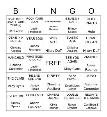Rat Pack Bingo Card