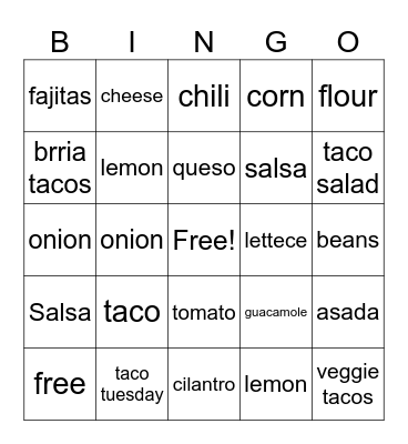 mexican bingo Card