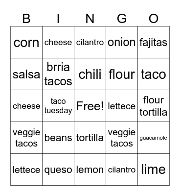mexican bingo Card