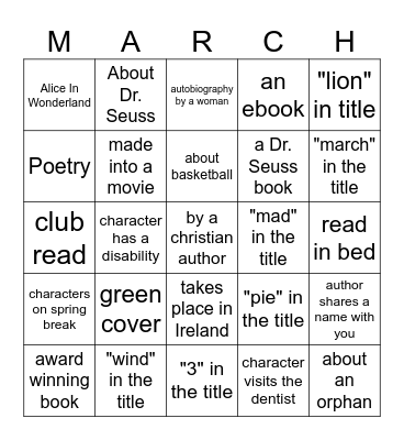 BOOK BINGO Card