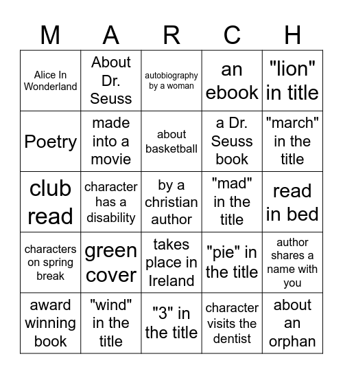 BOOK BINGO Card