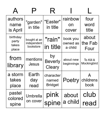 Book Bingo Card