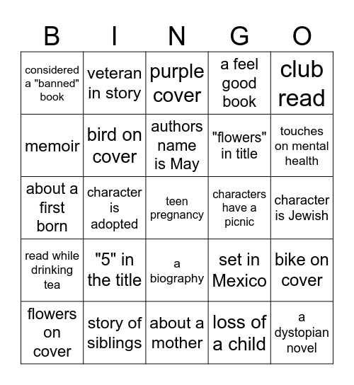 May's Book Bingo Card