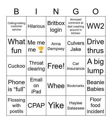 MomDadBingo Card