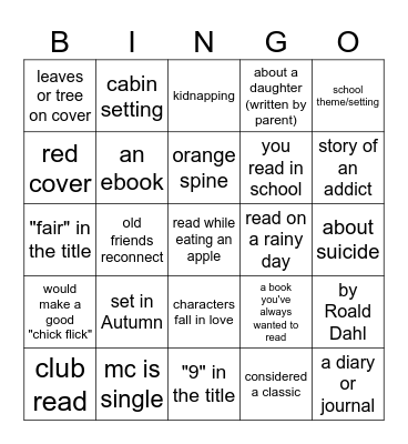 SEPTEMBERS BOOK Bingo Card