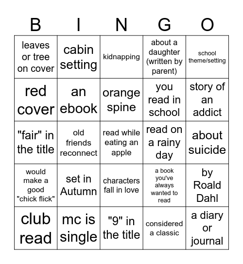 SEPTEMBERS BOOK Bingo Card