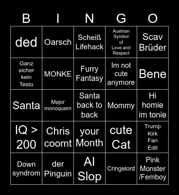 Tiktok Bongo Bingo Card