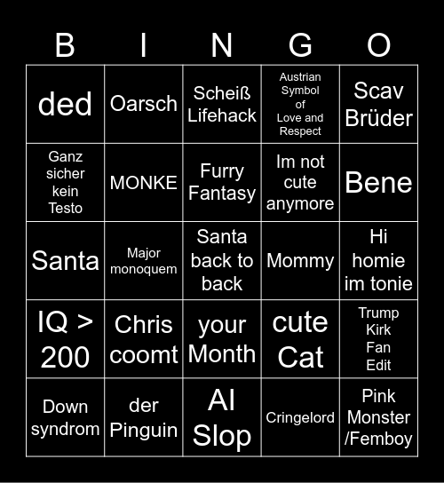 Tiktok Bongo Bingo Card
