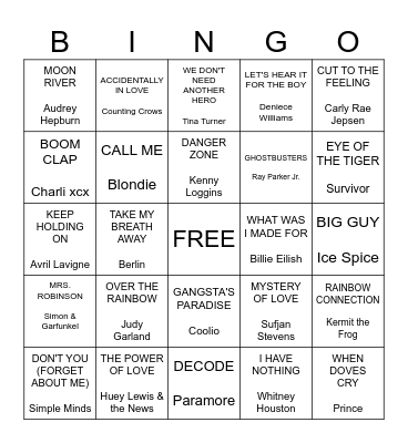 Cinephilia Bingo Card