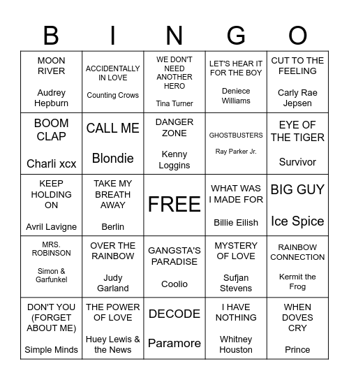 Cinephilia Bingo Card